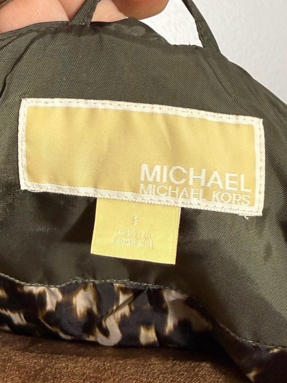 Michael Kors Hooded Utility Jacket Olive Green Anorak Coat Size S - Picture 12 of 16